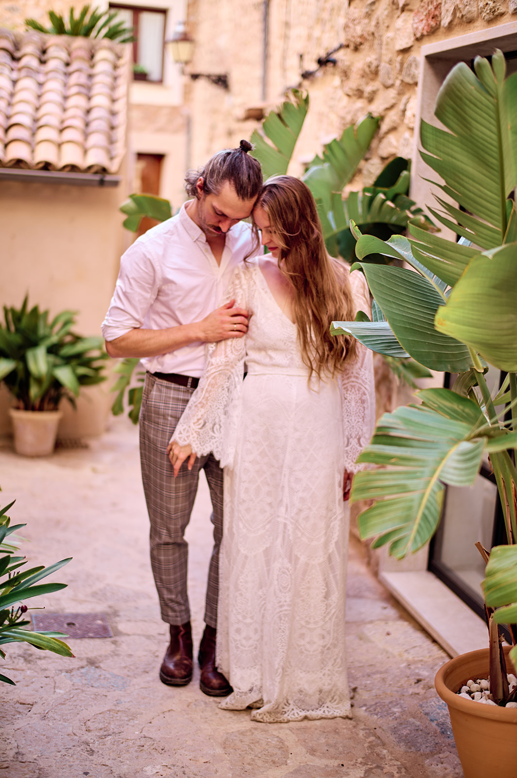 Stone streets of Valldemossa on a Mallorca elopement