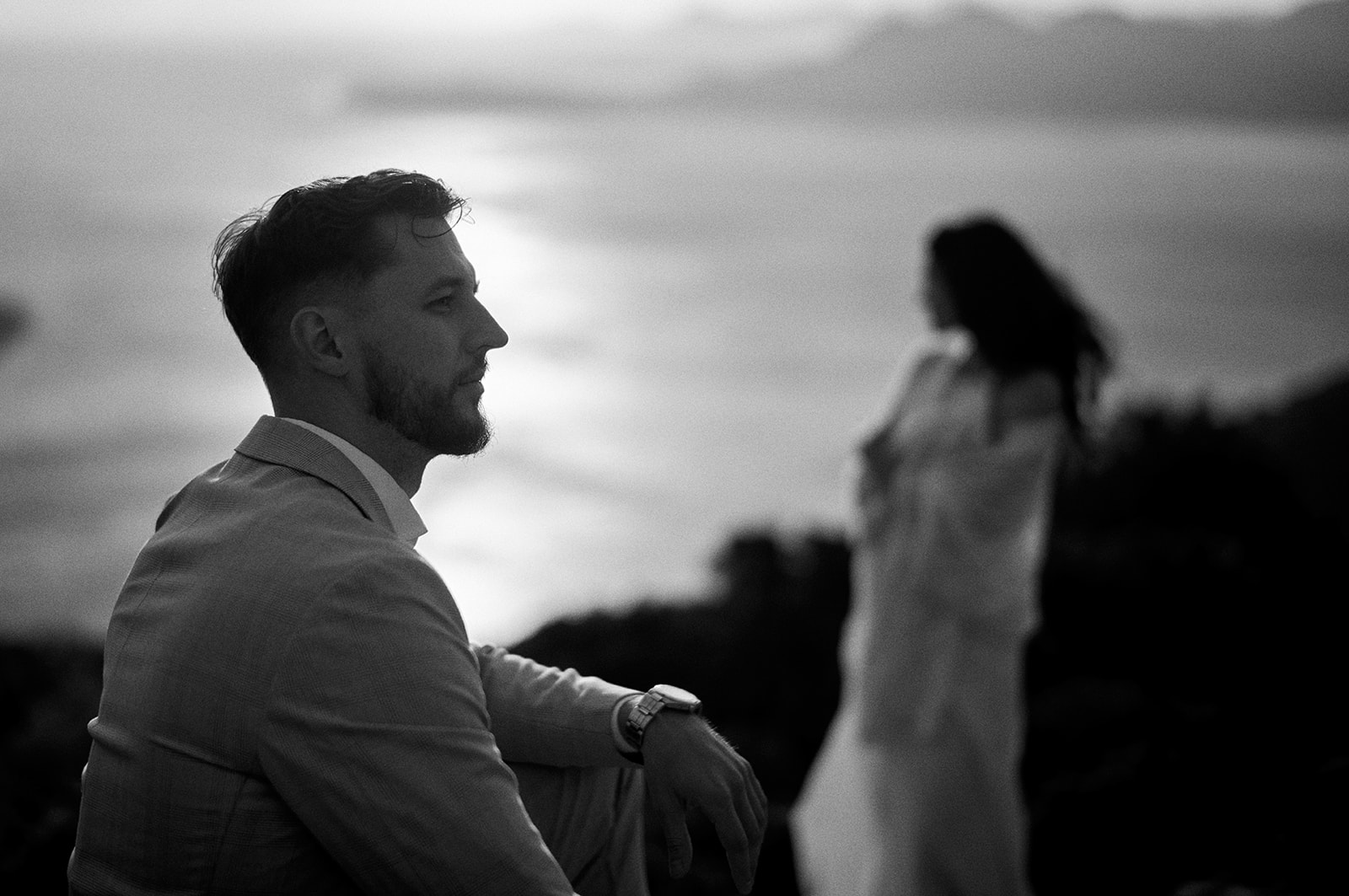 Monika and Lukasz at the Talaia d’Albercutx watchtower at dawn