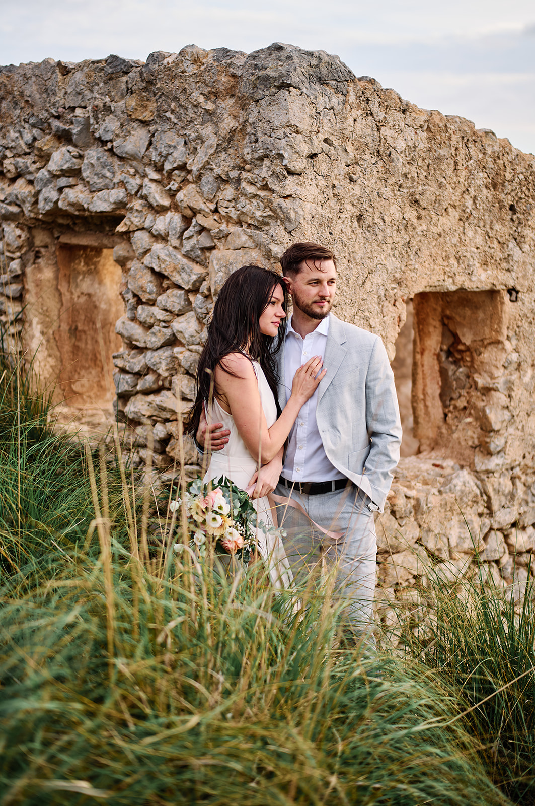 Monika and Lukasz at the Talaia d’Albercutx watchtower at dawn