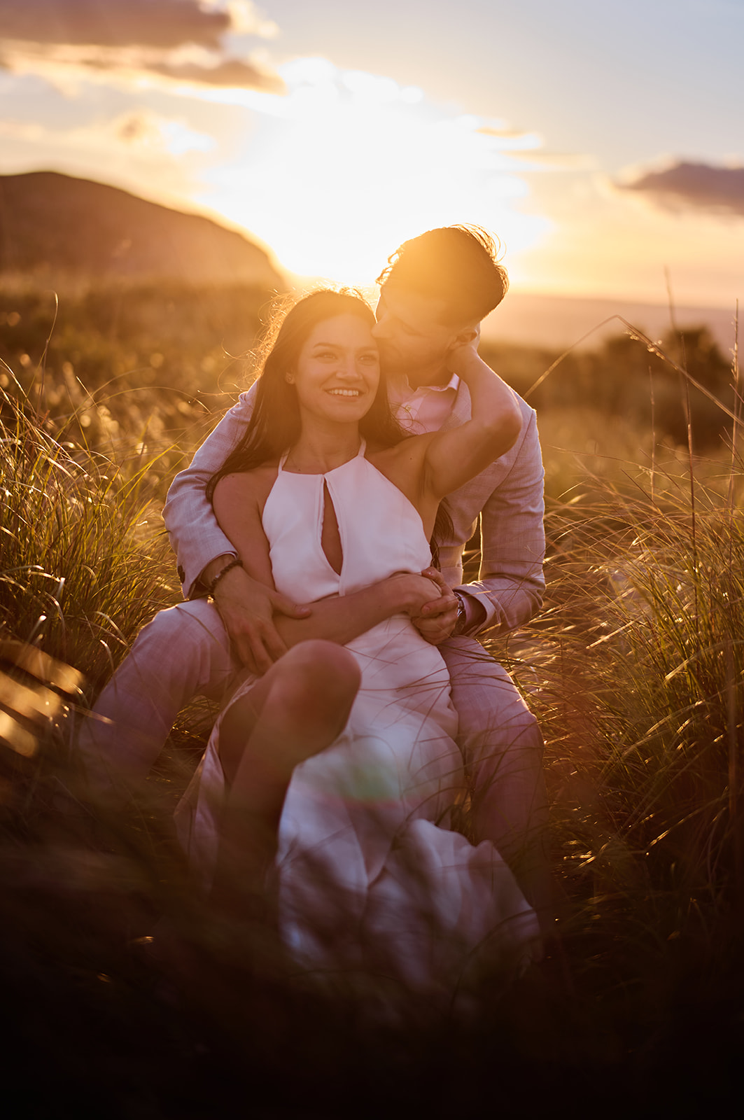 Monika and Lukasz at the Talaia d’Albercutx watchtower at dawn