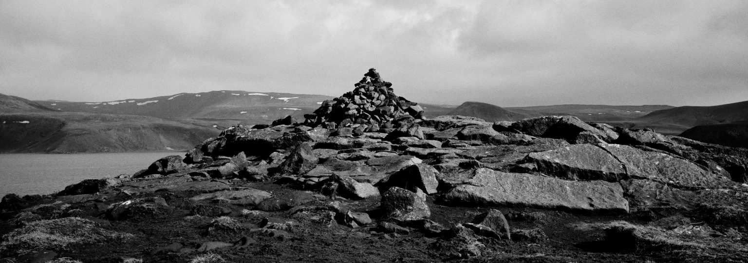 A cairn above Kleifarvatn on the Reykjanes peninsula
