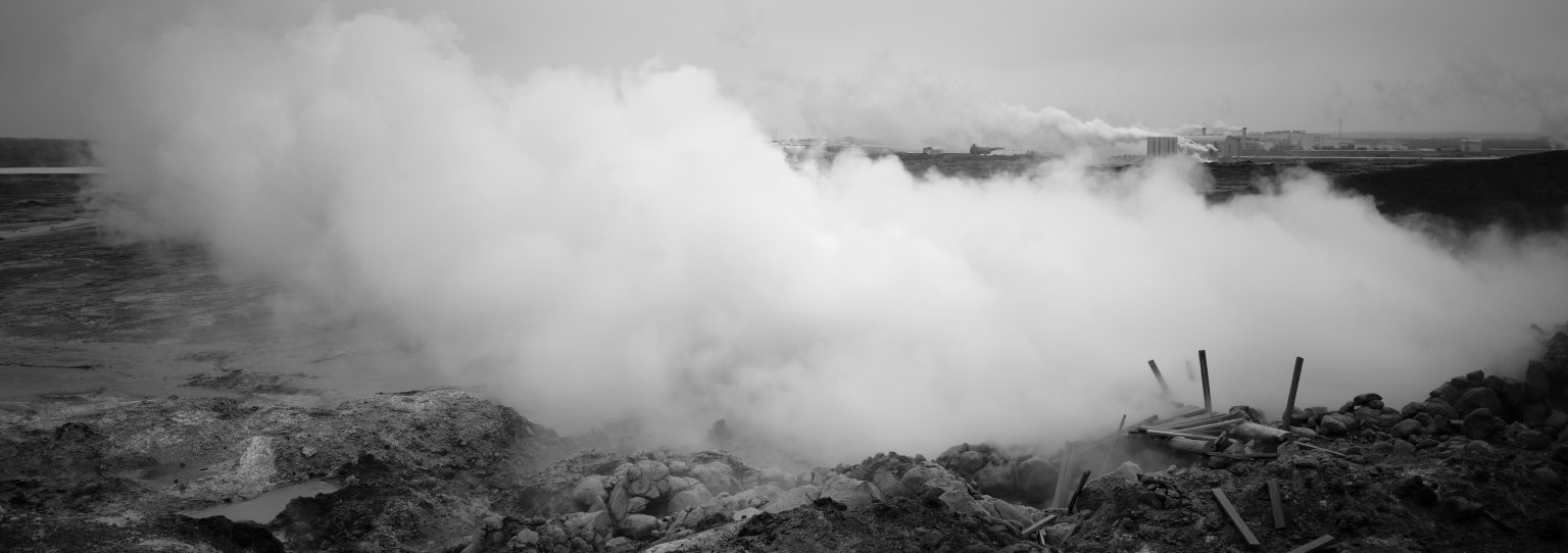 Steam rising straight from the ground on Reykjanes, Iceland