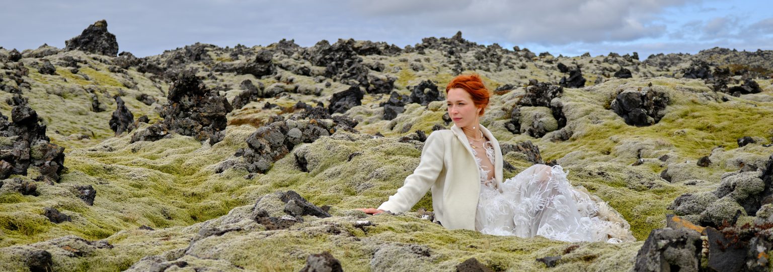 Bride in the moss-covered lava, Snæfellsnes