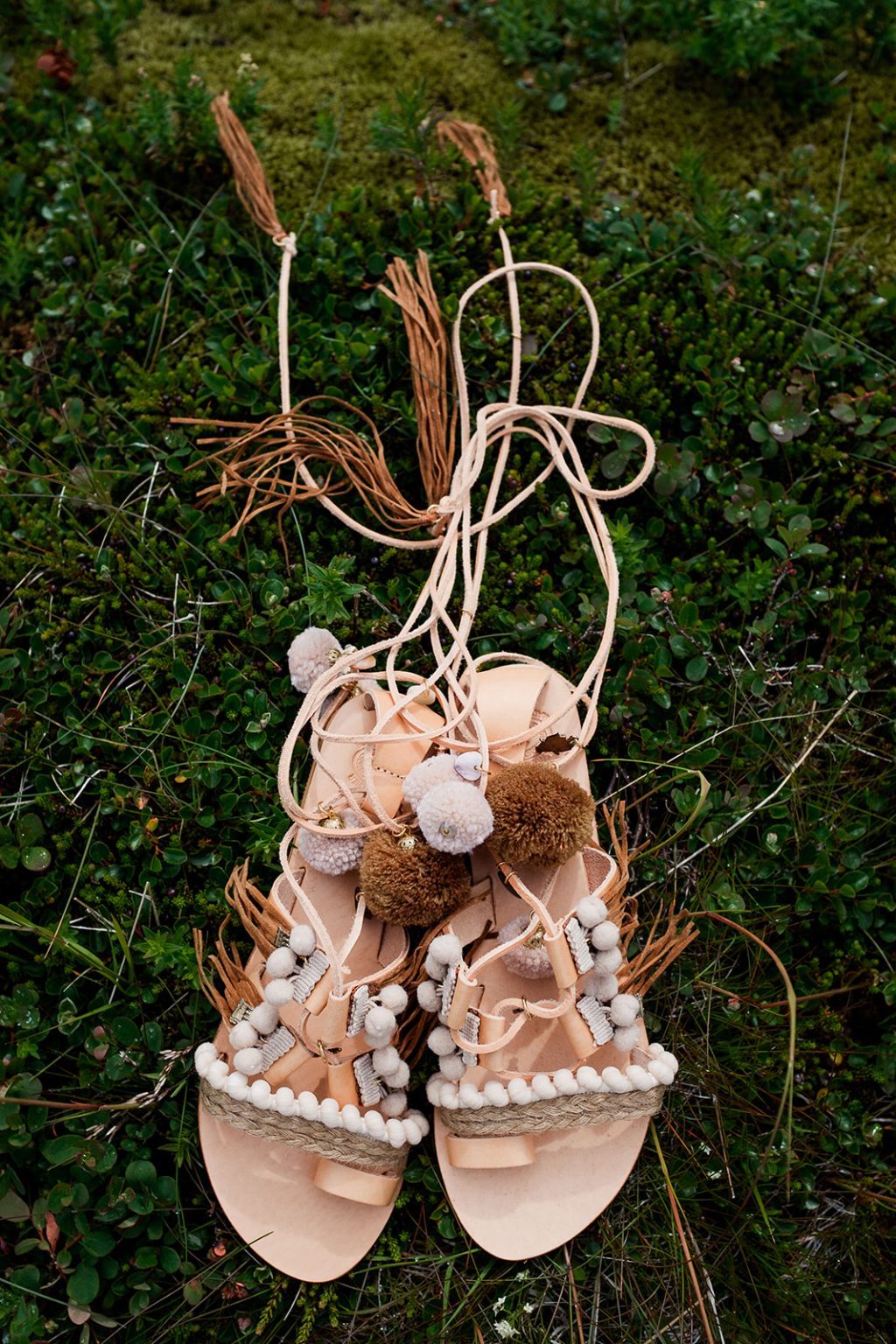 Bride's shoes on the morning of a South Iceland elopement