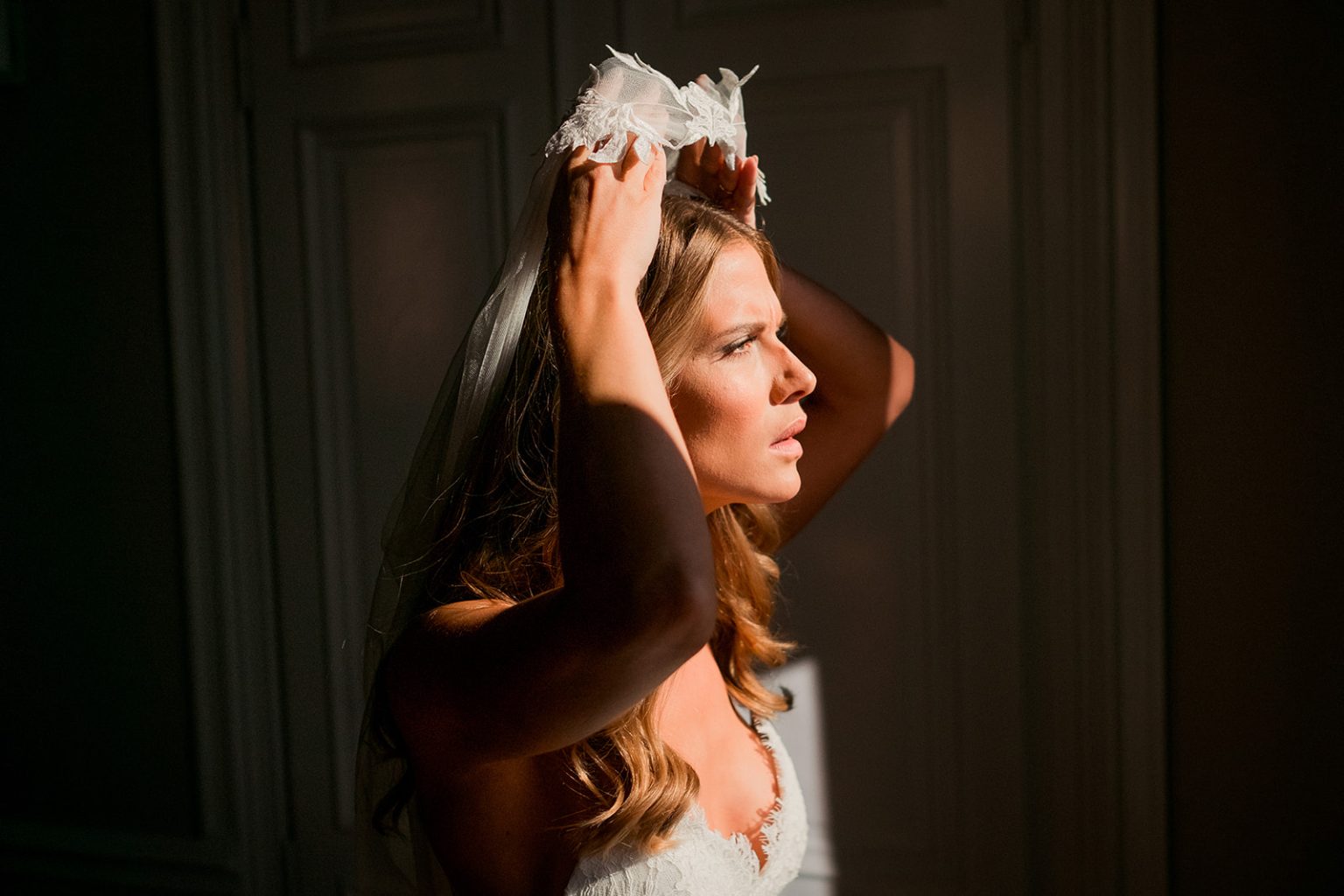 The bride ready in her room at the Lydmar, Stockholm