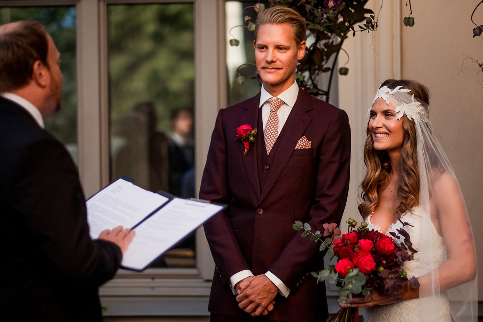 Jenny and Tobias during the ceremony