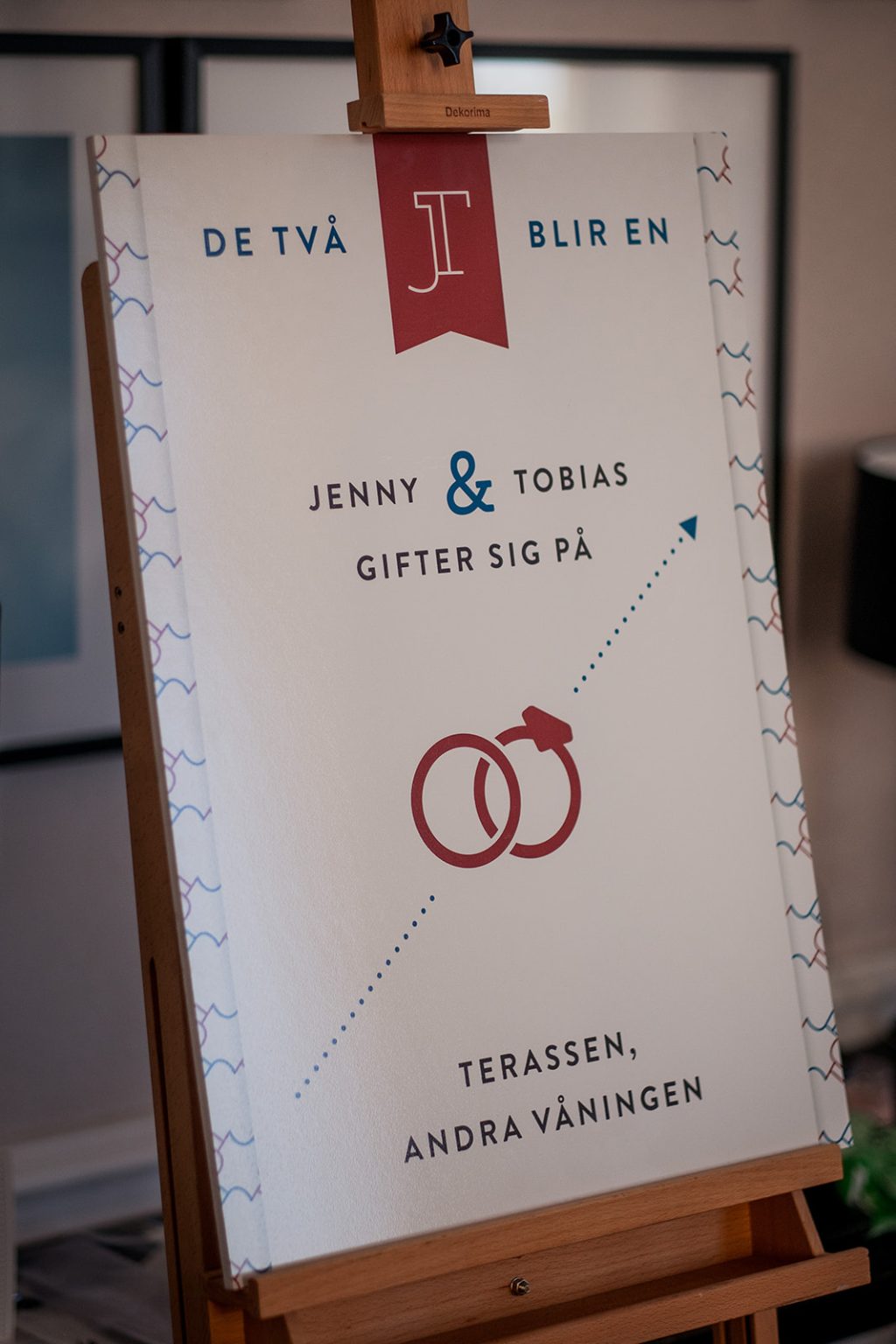 Jenny and Tobias wedding sign at the Lydmar Hotel