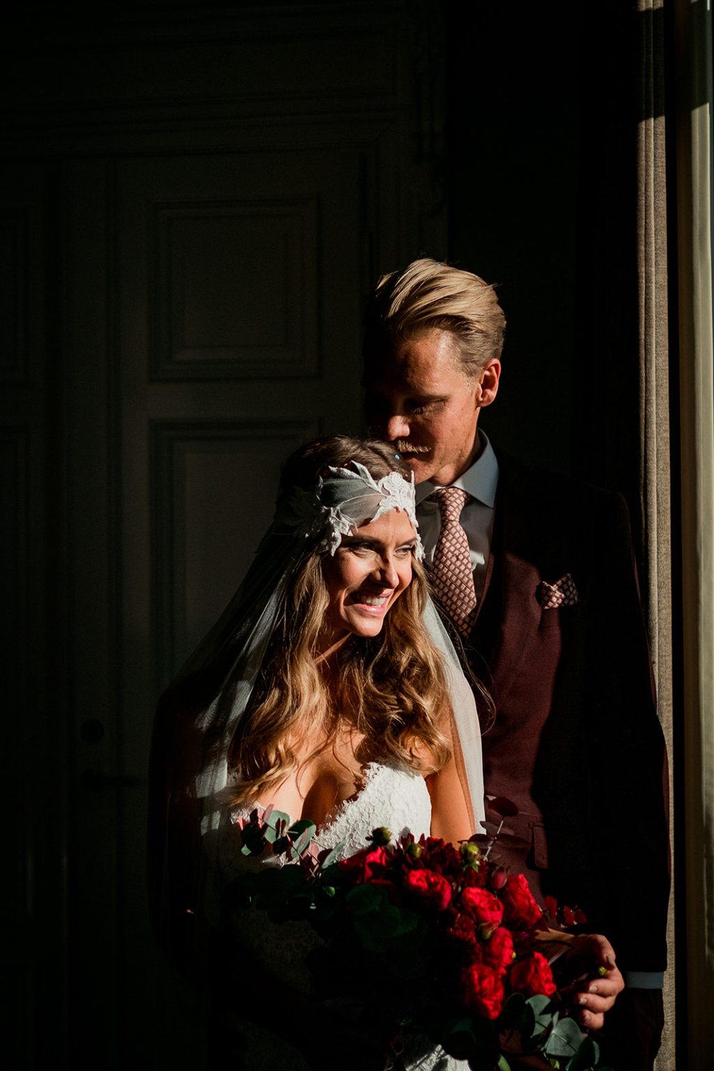 Bride portrait in the light at a Stockholm wedding