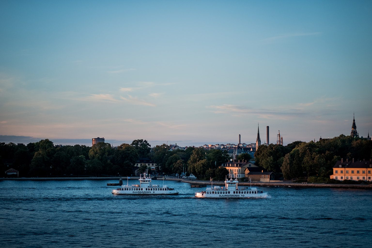 The Stockholm skyline at night from Fotografiska