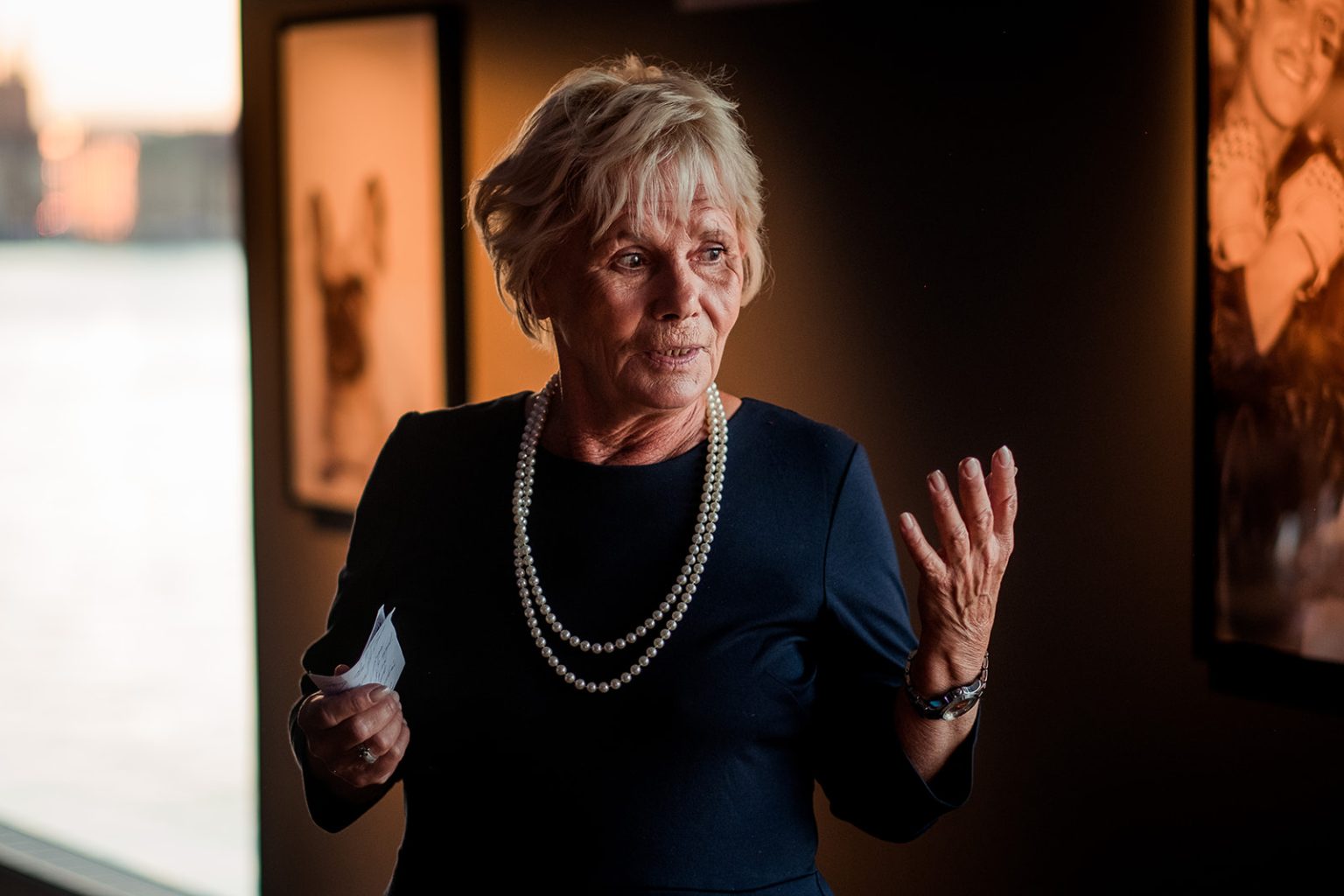 A speech during the wedding dinner at Fotografiska