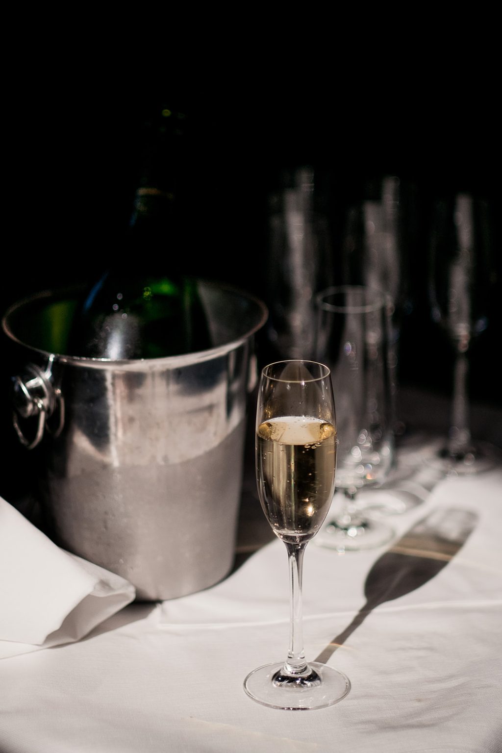 Champagne on ice before a Stockholm wedding