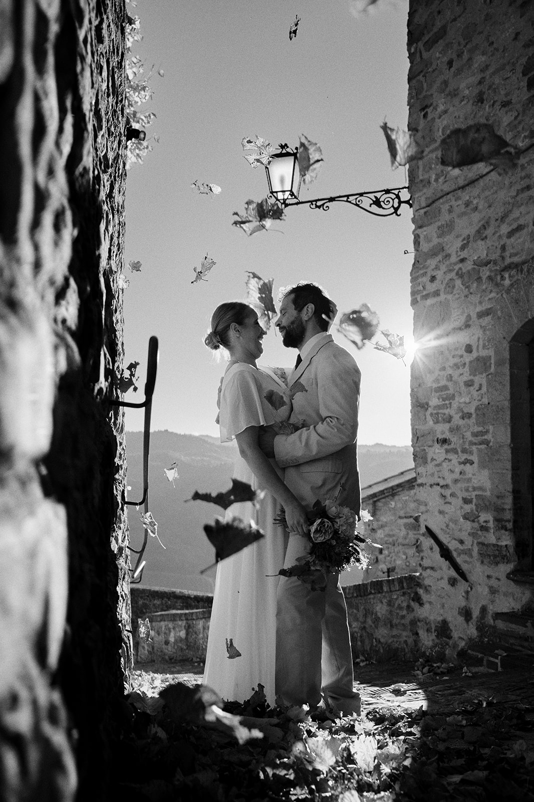 Monica and Marco in the olive groves of Umbria