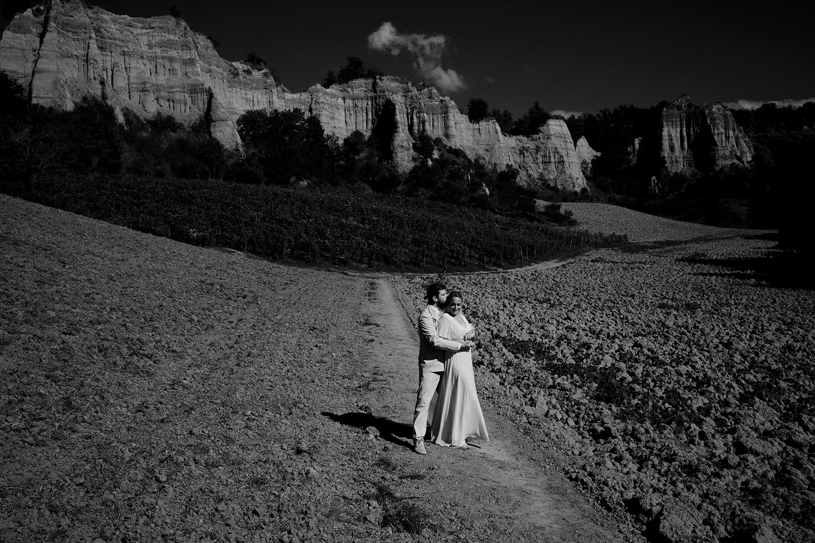Monica and Marco in the olive groves of Umbria