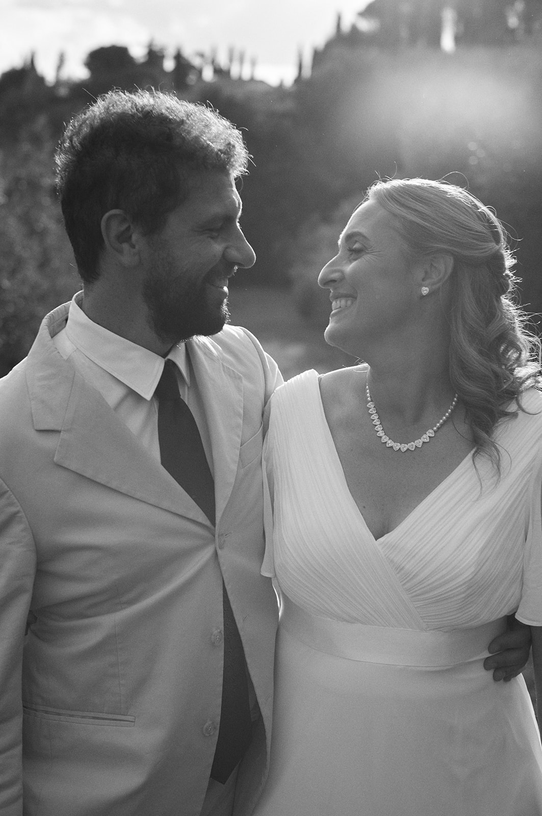 Monica and Marco in the olive groves of Umbria