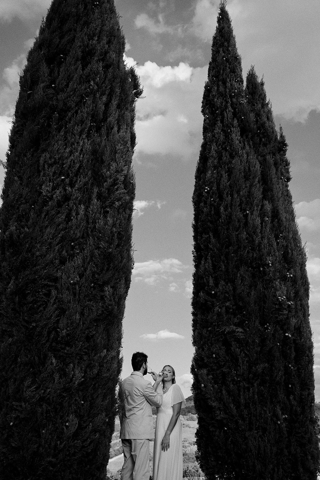 Monica and Marco in the olive groves of Umbria
