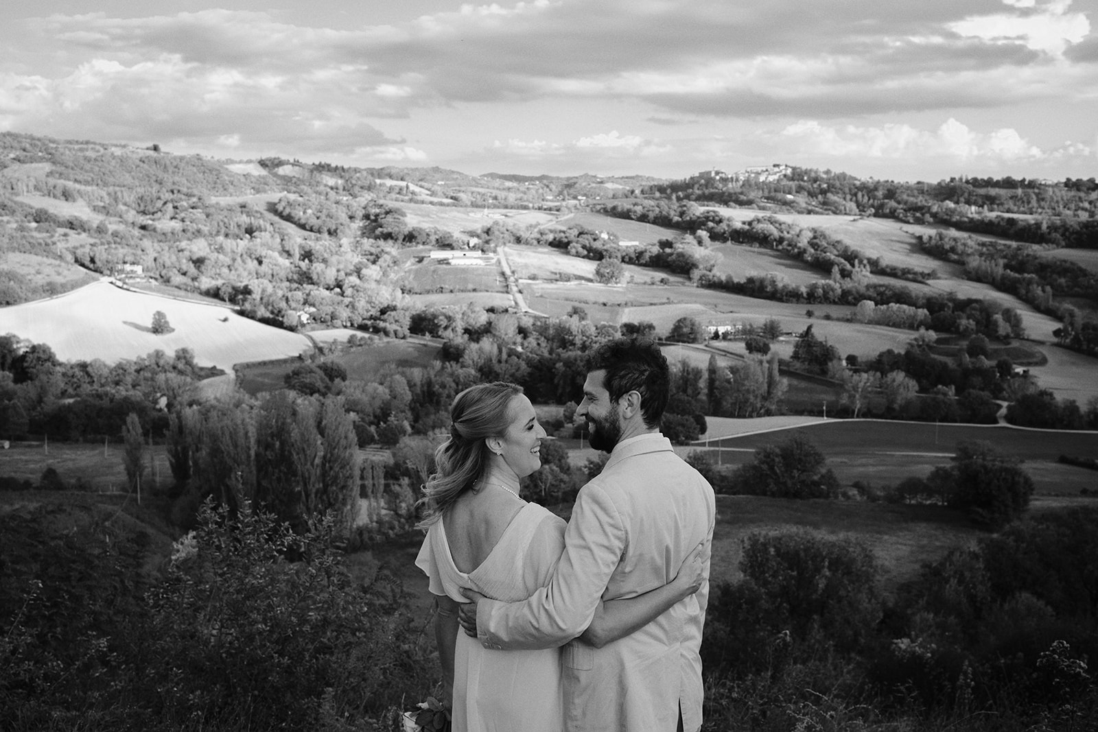 Monica and Marco in the olive groves of Umbria