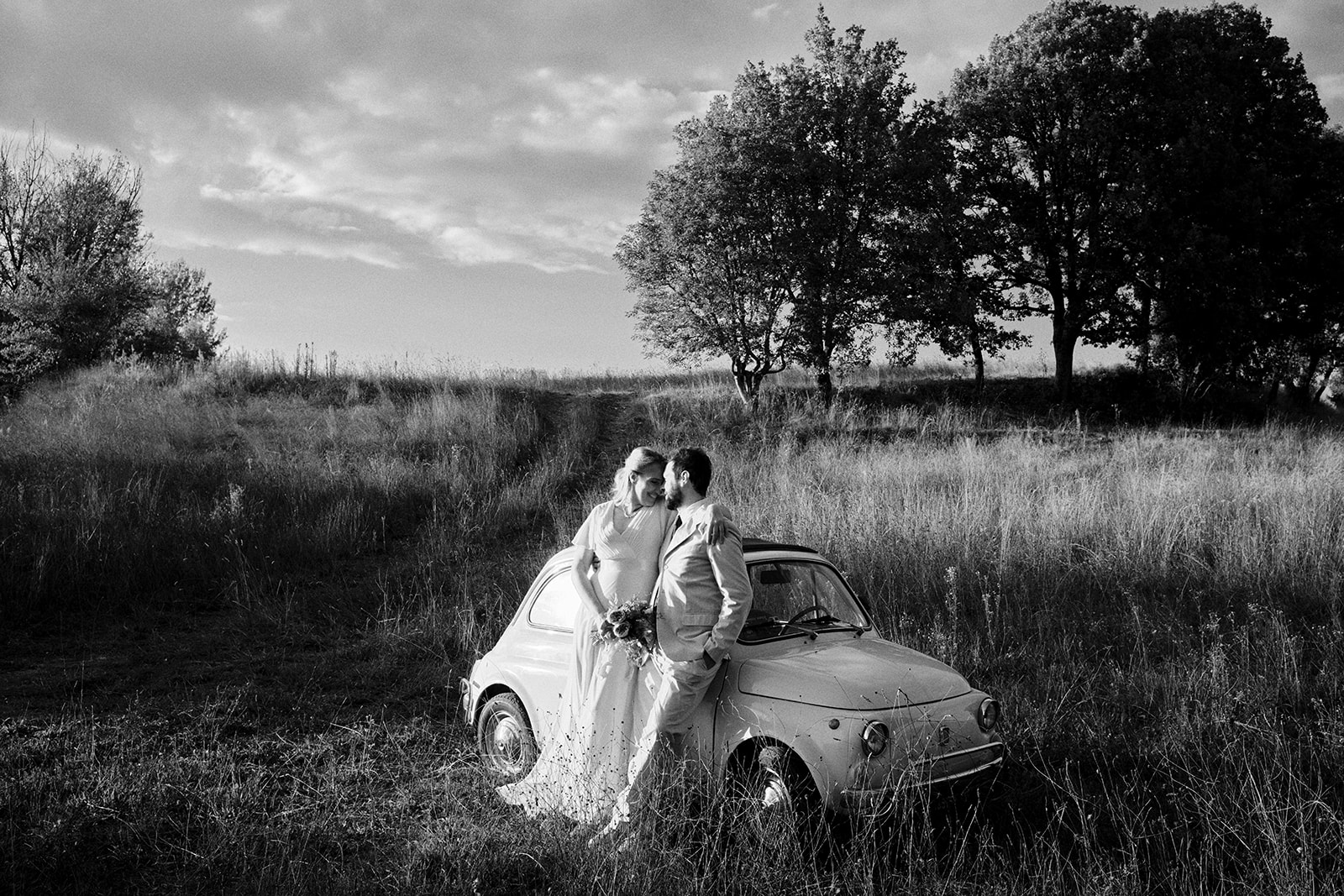 Monica and Marco in the olive groves of Umbria