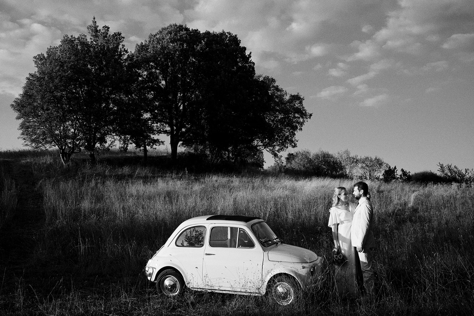 Monica and Marco in the olive groves of Umbria