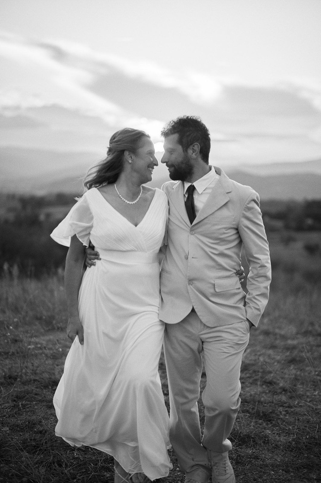 Monica and Marco in the olive groves of Umbria