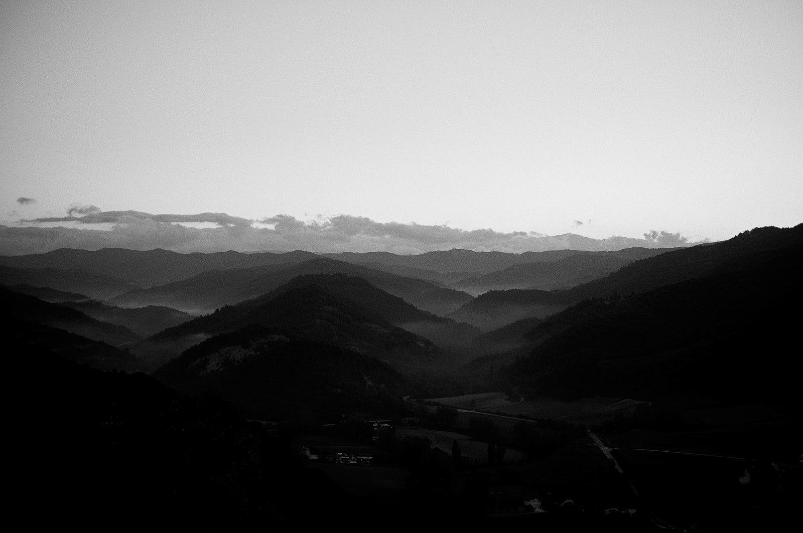 Morning mist in the valleys below Montone