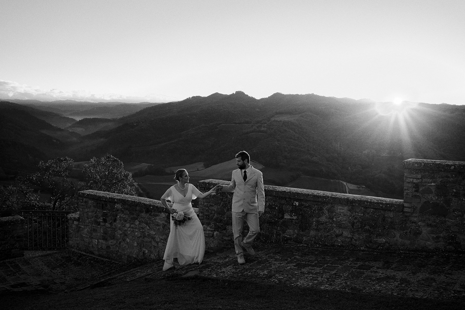 Monica and Marco in the olive groves of Umbria