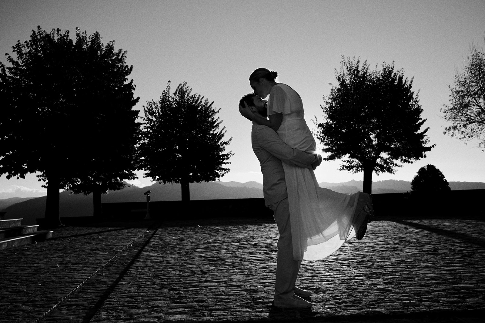 Monica and Marco in the olive groves of Umbria