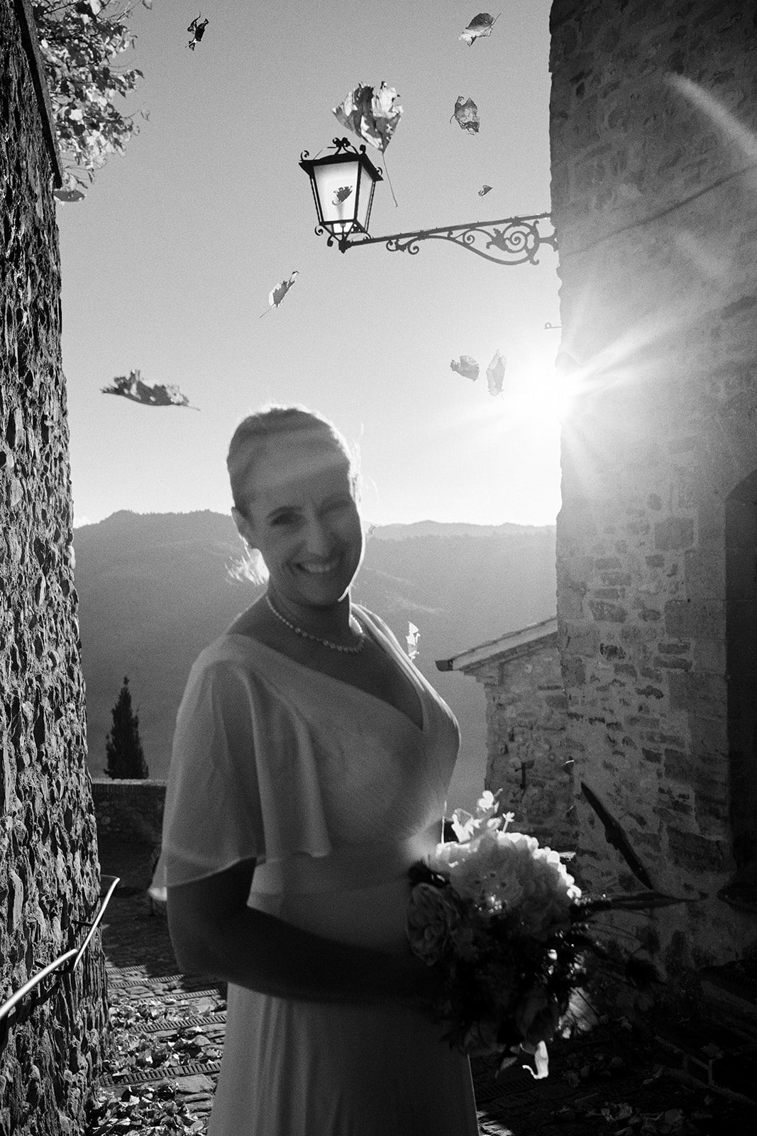 Monica and Marco in the olive groves of Umbria