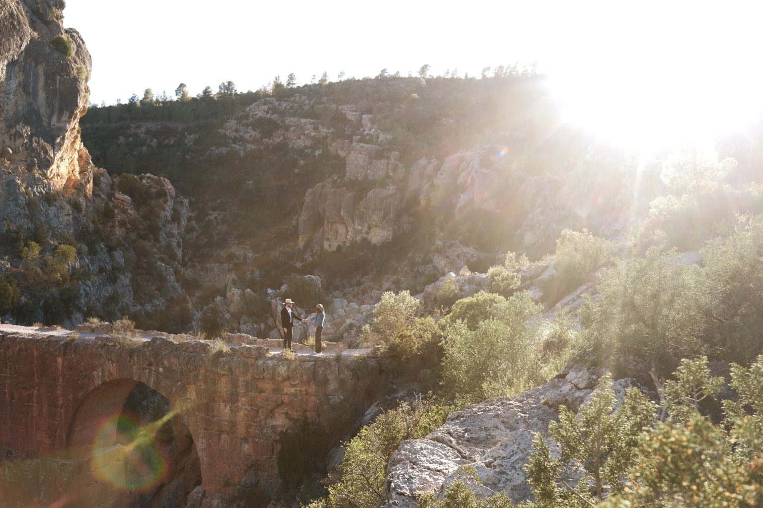 The Roman aqueduct at Peña Cortada across a gorge, Valencia