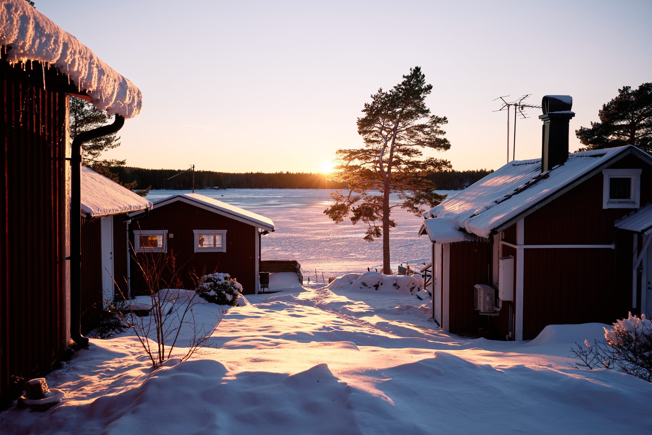 A snowy Arctic landscape in Swedish Lapland
