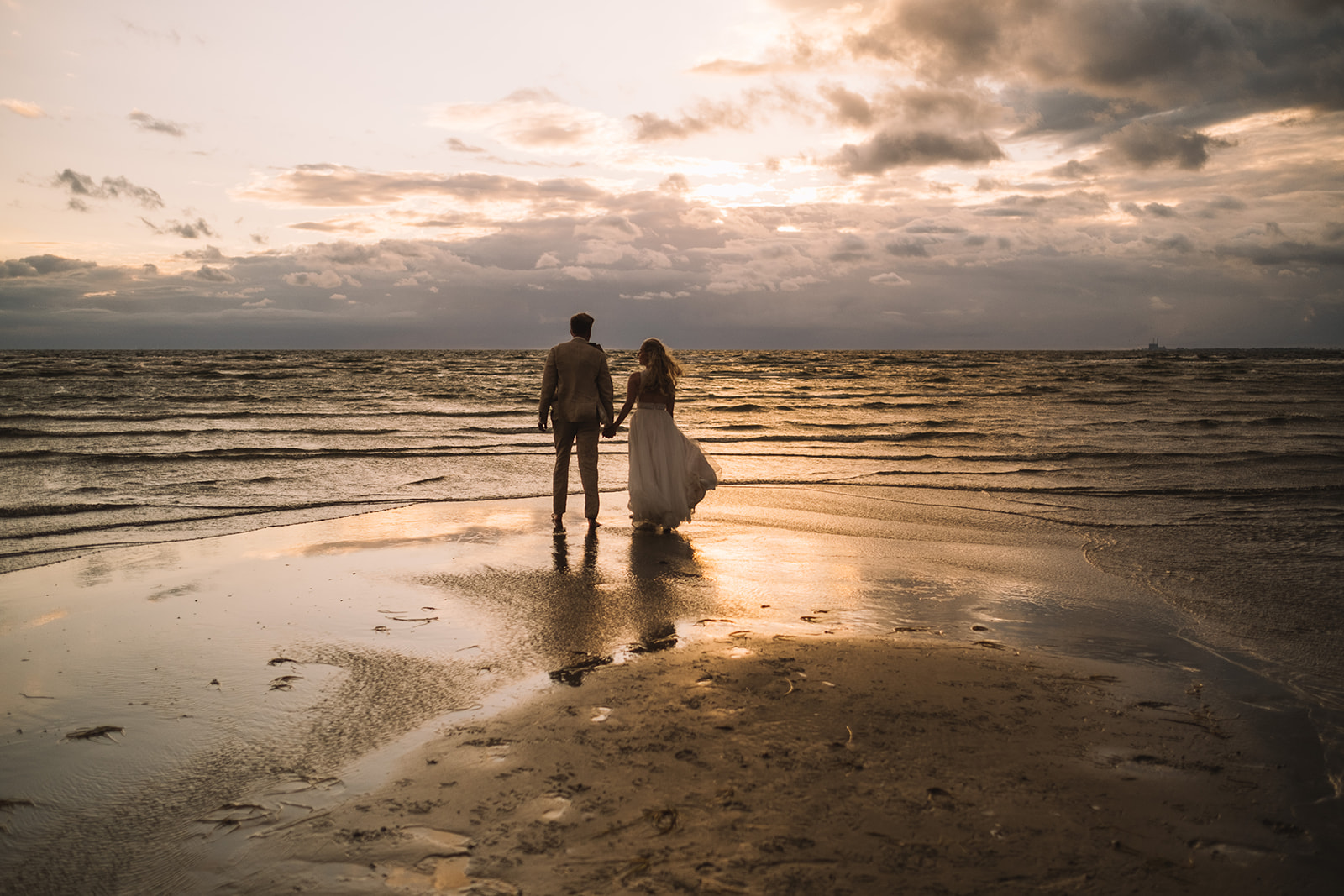 The couple far out on the shallow flats at Lomma