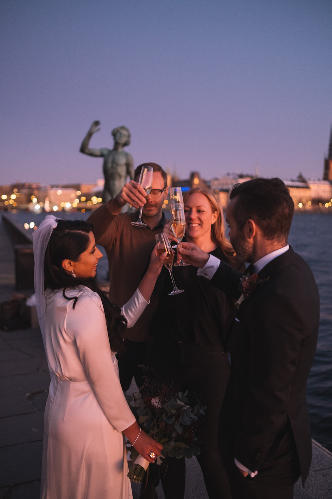 A toast on the terrace at Stockholm City Hall