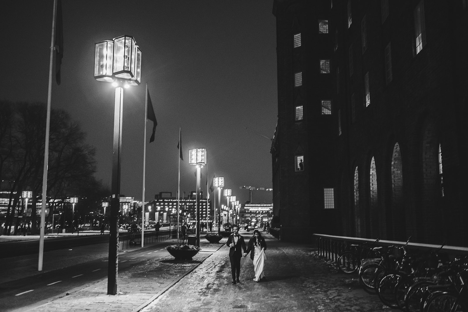 Stockholm after dark on the last day of November