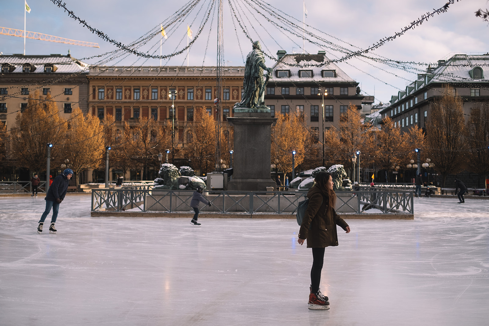 The ice rink at Kungsträdgården in Stockholm in late November
