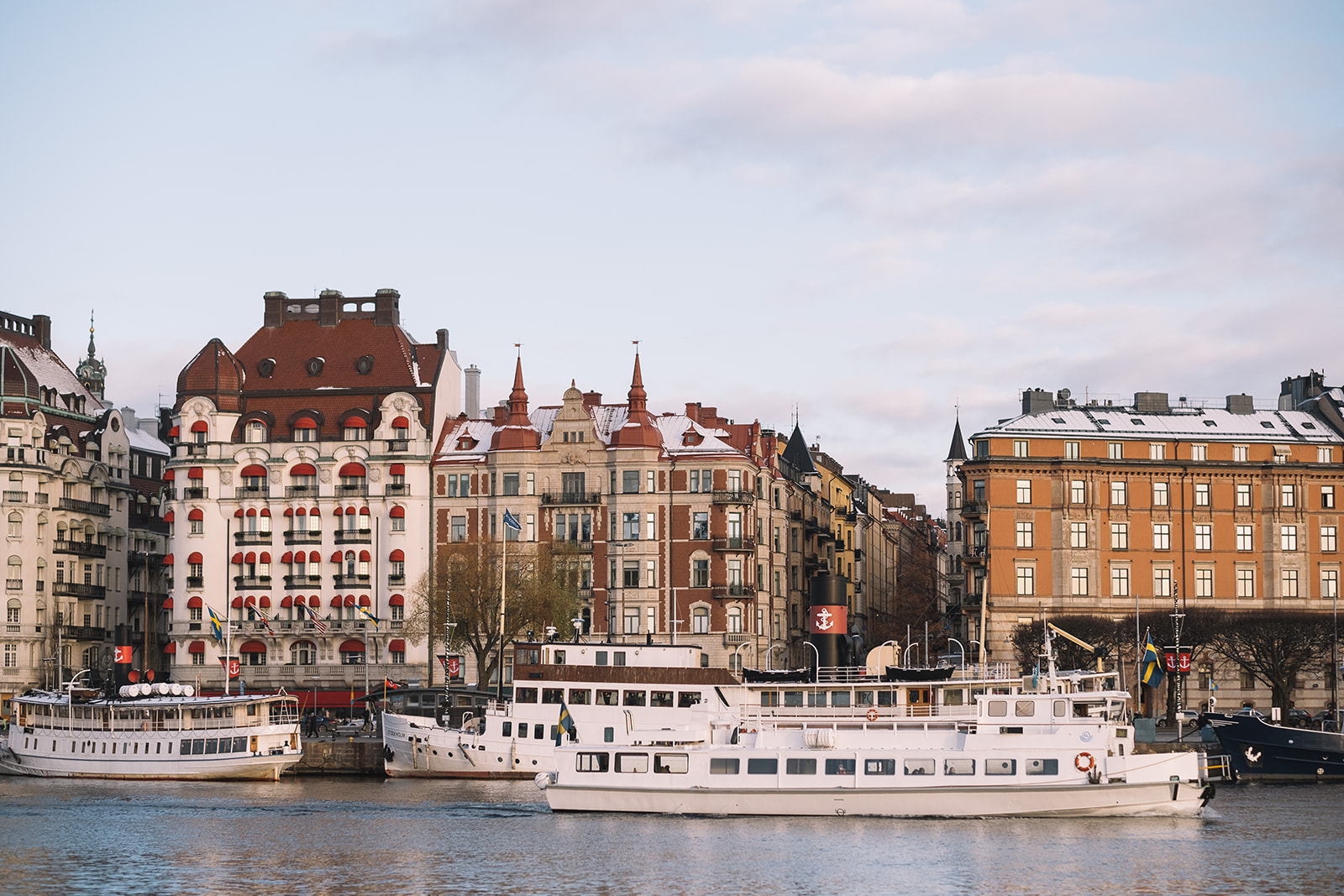 Strandvägen and the boats on a November afternoon