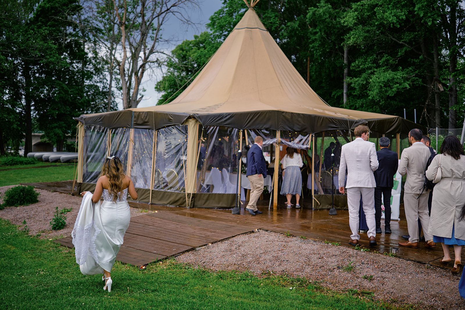 The tipi at Gysinge Herrg&aring;rd before dinner